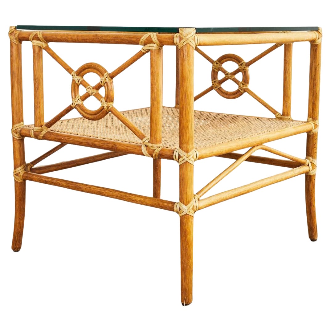 McGuire Rattan Target Design Cocktail or Occasional Table