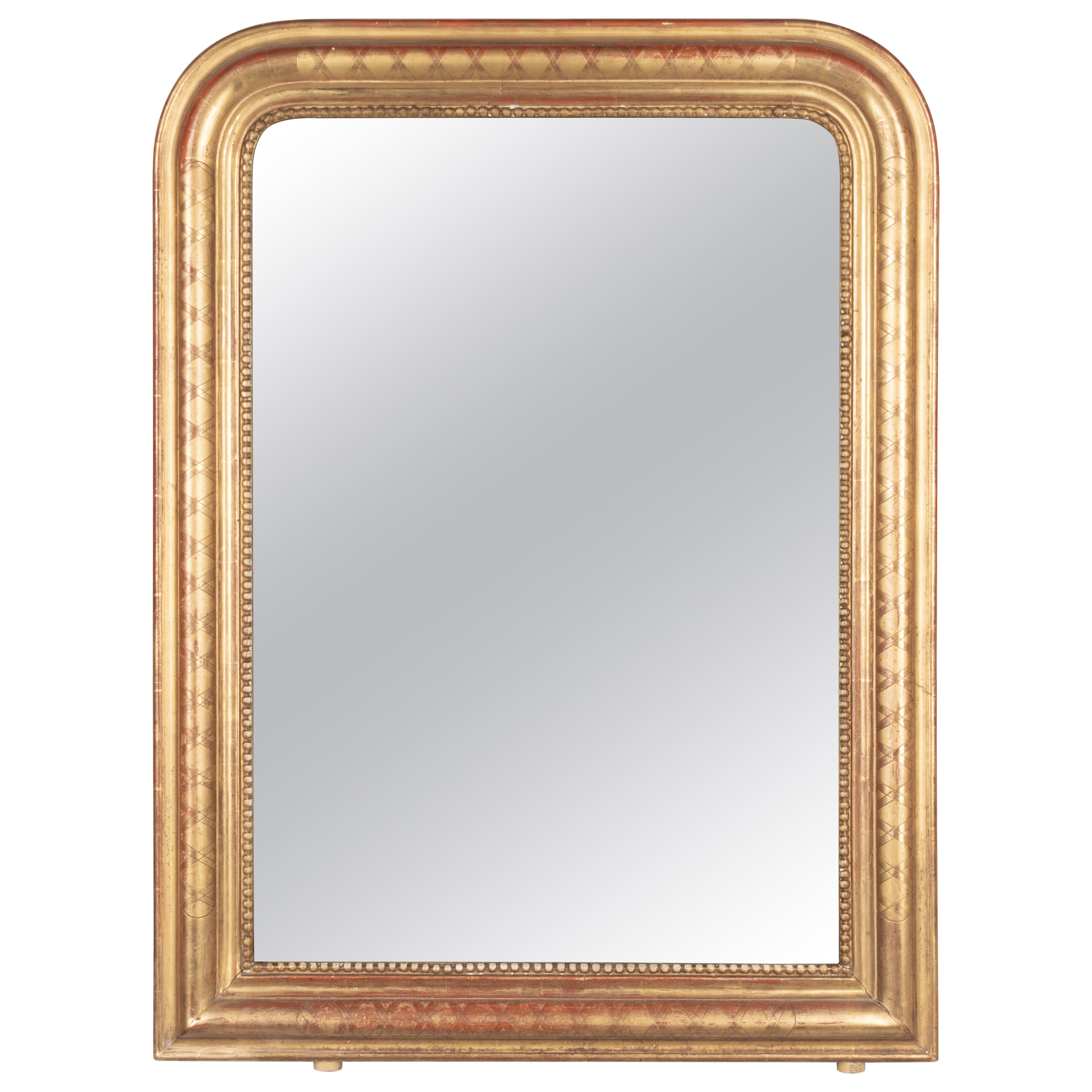 Antique 19th Century Large Gold Gilded Baroque Louis Philippe Mirror at