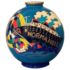 Limited Edition Vase by Longwy, Titled Normandie
