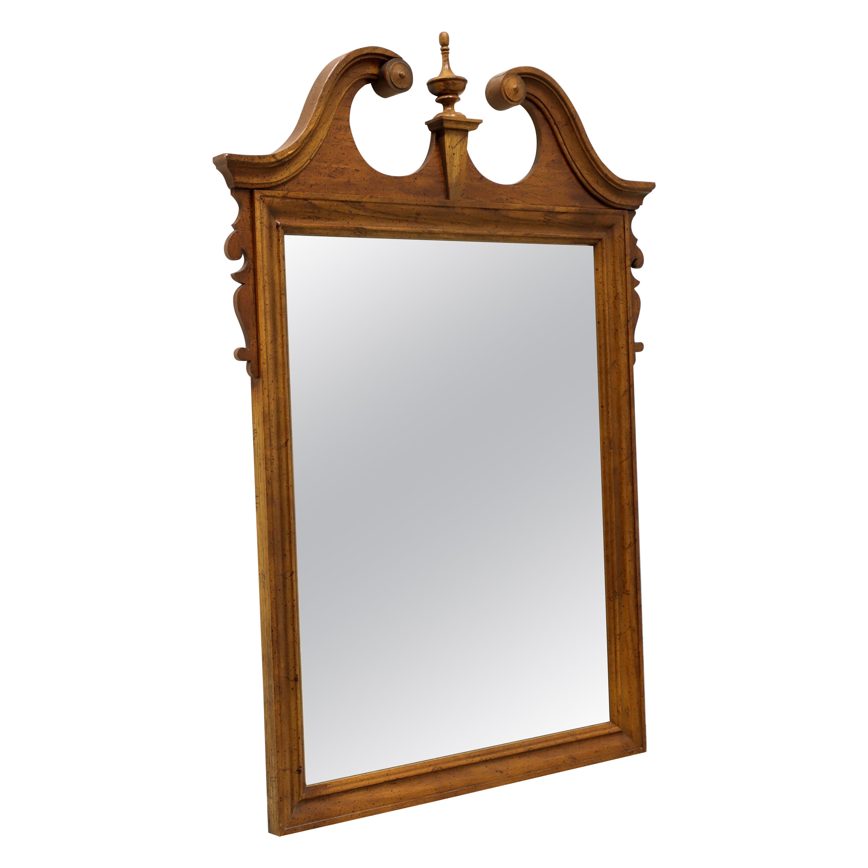 DIXIE Sheffield Manor Pecan Chippendale Style Wall Mirror For Sale