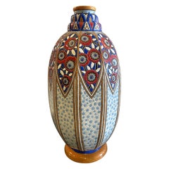 Eine einzigartige Longwy-Vase im französischen Art-déco-Stil von Maurice Paul Chevalier, 15. Juni 1928