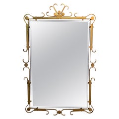 Ornate Italian Mid-Century Brass Mirror