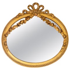 Louis XVI Style Mirror in Gilded and Carved Wood, circa 1880
