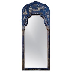 1970s Regency Style Gilt And Black Lacquer Chinoiserie Mirror By LaBarge