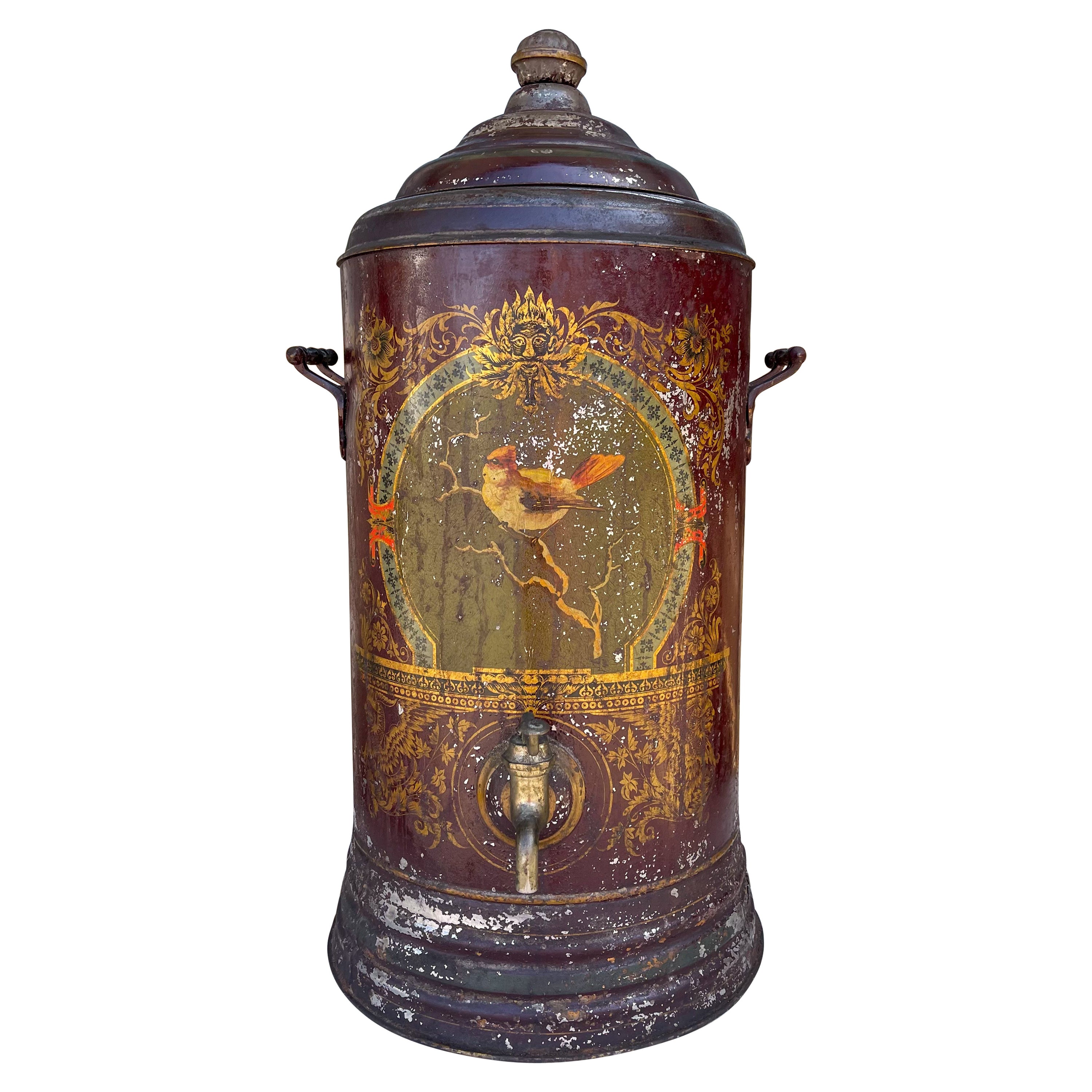 19th Century Neoclassical Style Tole Water Cooler by Adams & Westlake For Sale