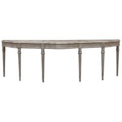 Carved Silver Wood Console Table