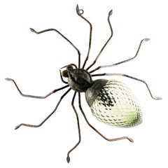 1950's Wrought Iron & Murano Glass Brutalist Spider