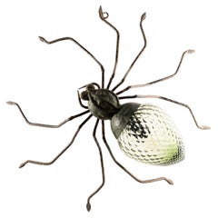 1950's Wrought Iron & Murano Glass Brutalist Spider