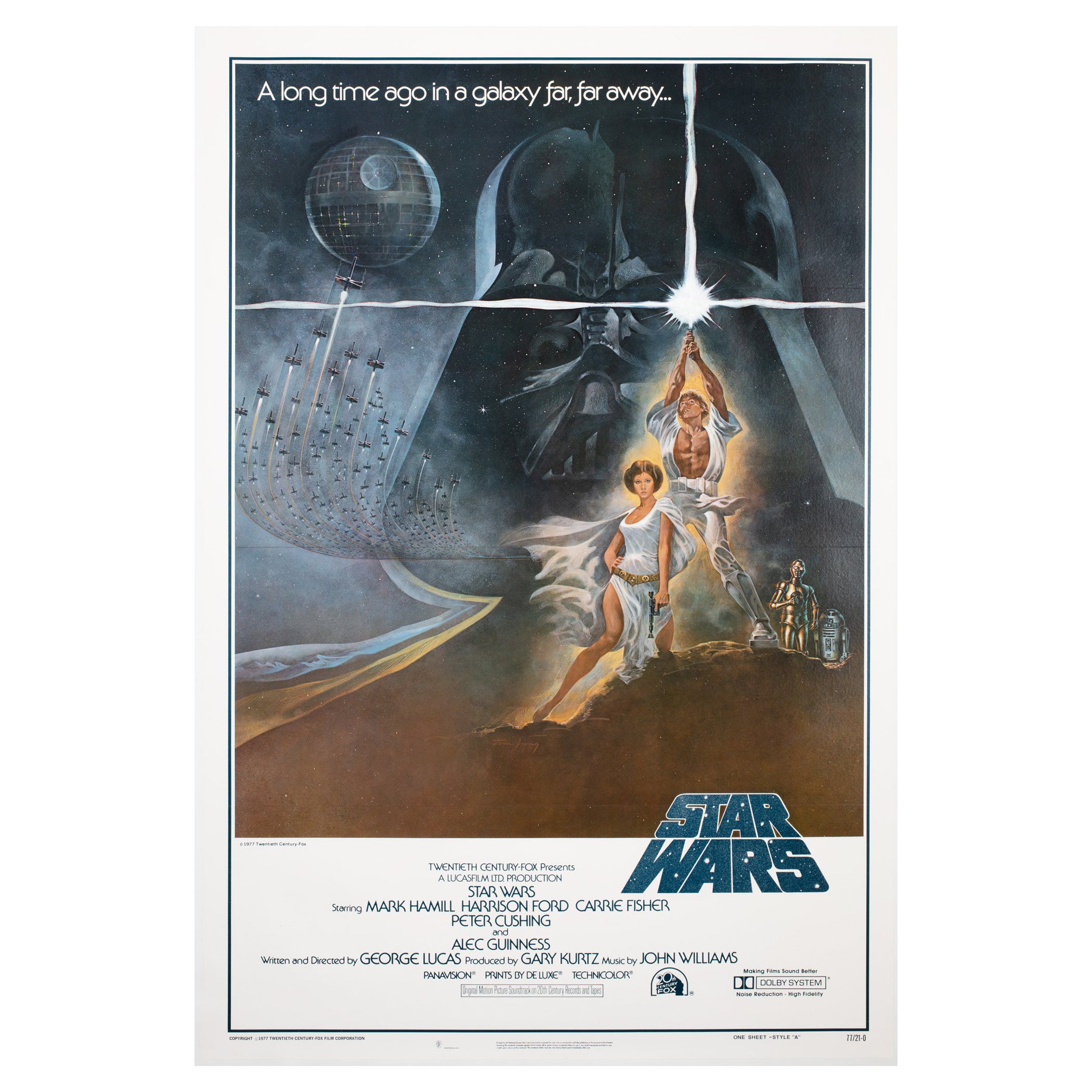 STAR WARS 1977 International US Film Movie Poster, 1st Printing, Jung