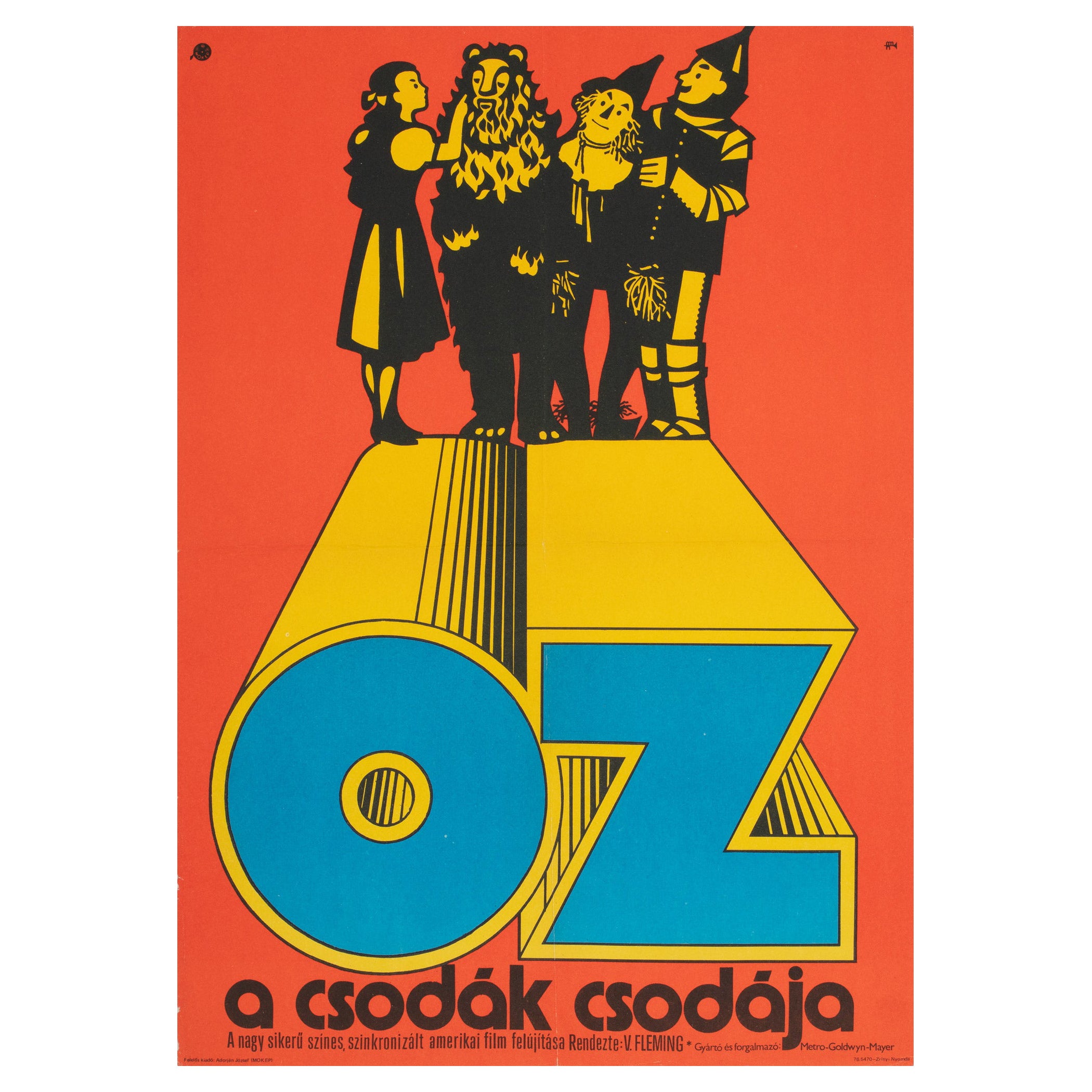 Affiche hongroise du film THE WIZARD OF OZ, années 1970