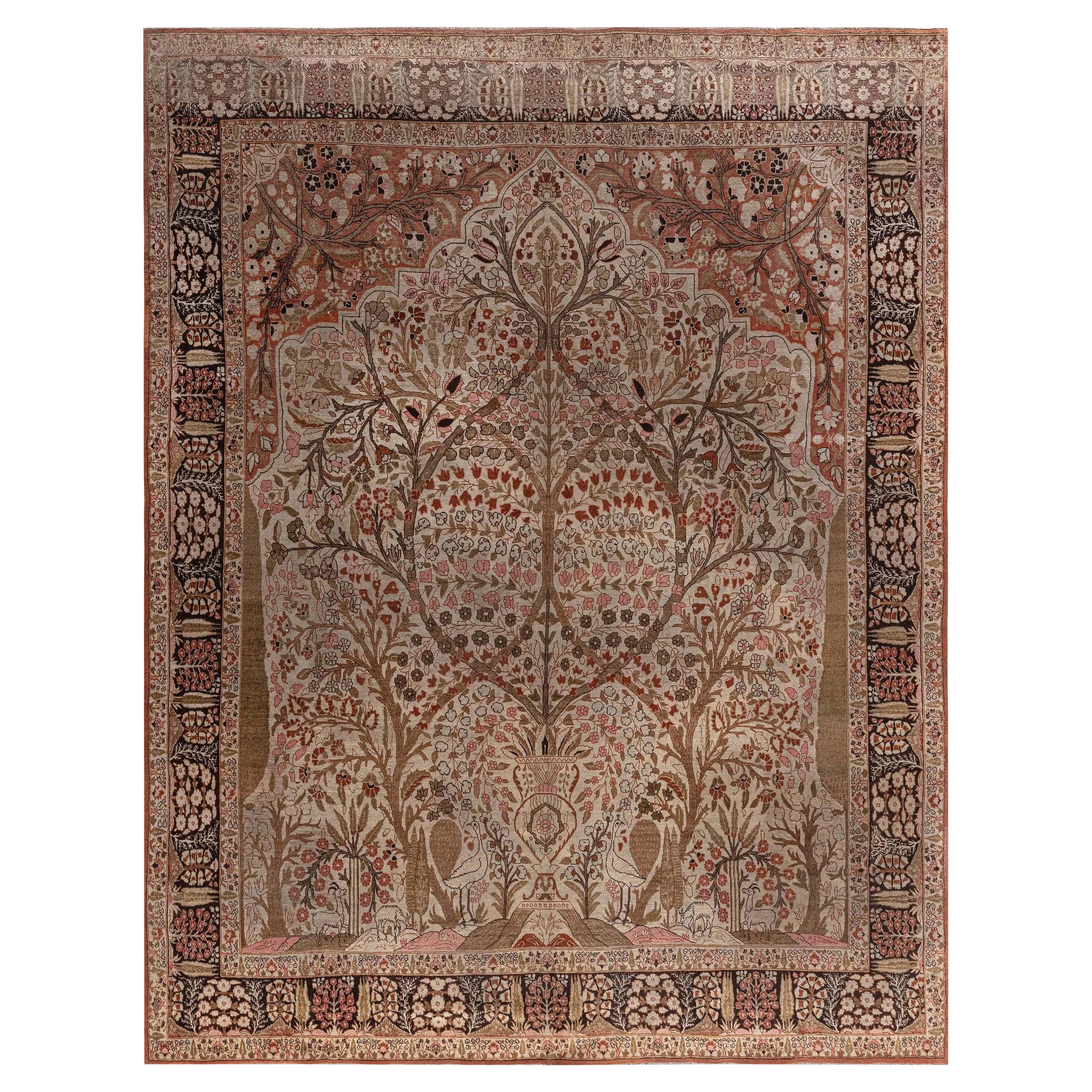 Antique Persian Tabriz Rug For Sale