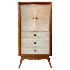 French Satinwood and Parchment Cabinet