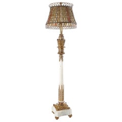 Impressive Louis XVI Style Gilt-Bronze and Marble Floor Lamp