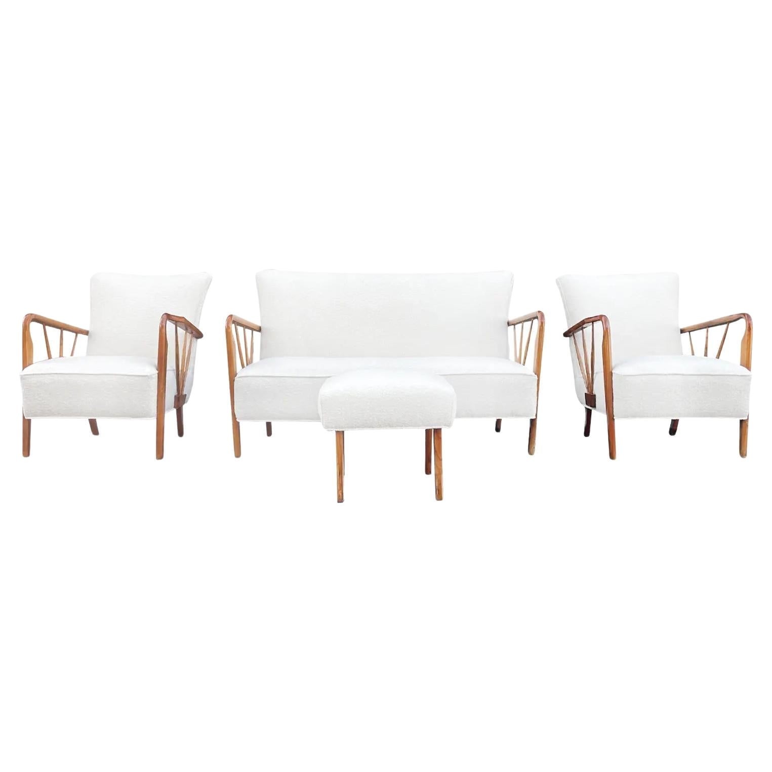 20th Century Italian Vintage Polished Walnut Living Room Set by Paolo Buffa
