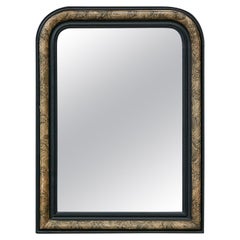 French 1920s Louis-Philippe Inspired Mirror with Tortoise Style Painted Frame
