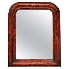 French 1900s Louis-Philippe Inspired Mirror with Faux Tortoise Painted Frame
