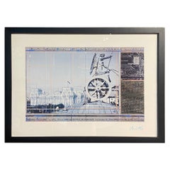 Christo Javacheff Signed Offset Print Collage "Wrapped Reichstag" 1994 