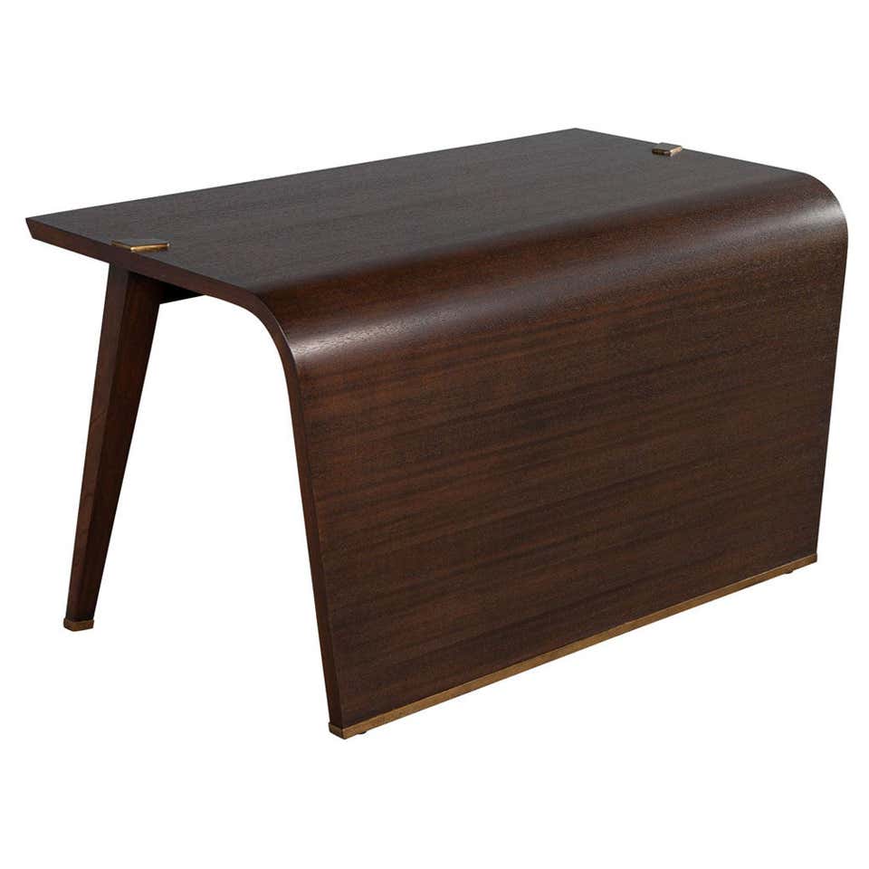 Large Waterfall Desk at 1stDibs | waterfall wood desk, art deco ...