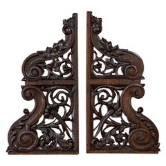 Pair Mid-19th Century French Renaissance Carved Architectural Decorations
