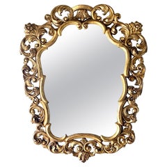 Retro Ornate Carved and Gilt Wood Mirror, Italian, 1940's-1950's