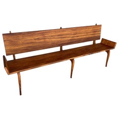 Vintage Artisan Craftsman Zebra Wood Bench