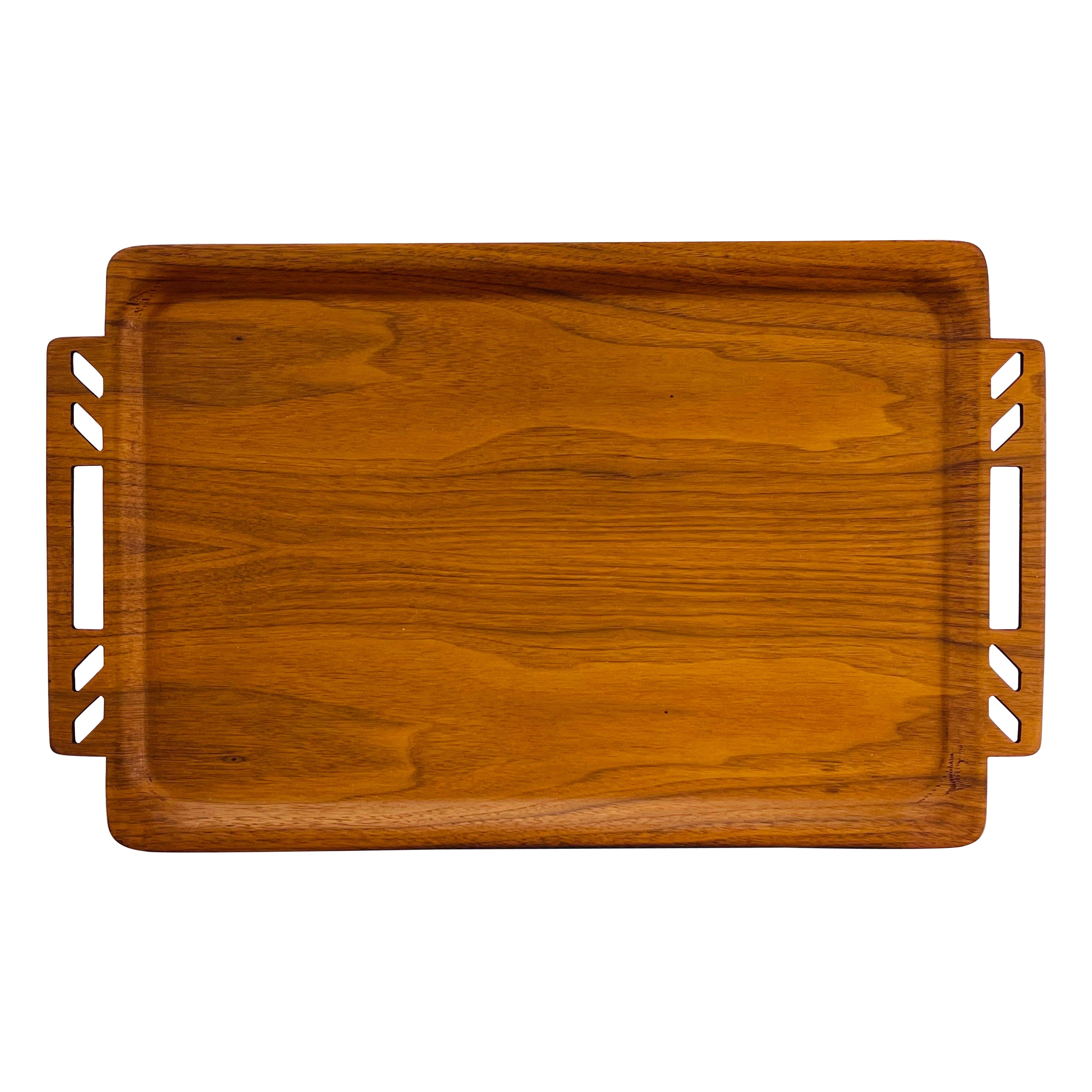 Walnut Tray 1950s Walnut Wood Serving Tray For Sale at 1stDibs