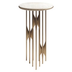 Shagreen Side Table with Bronze Patina Brass Details by Kifu Paris