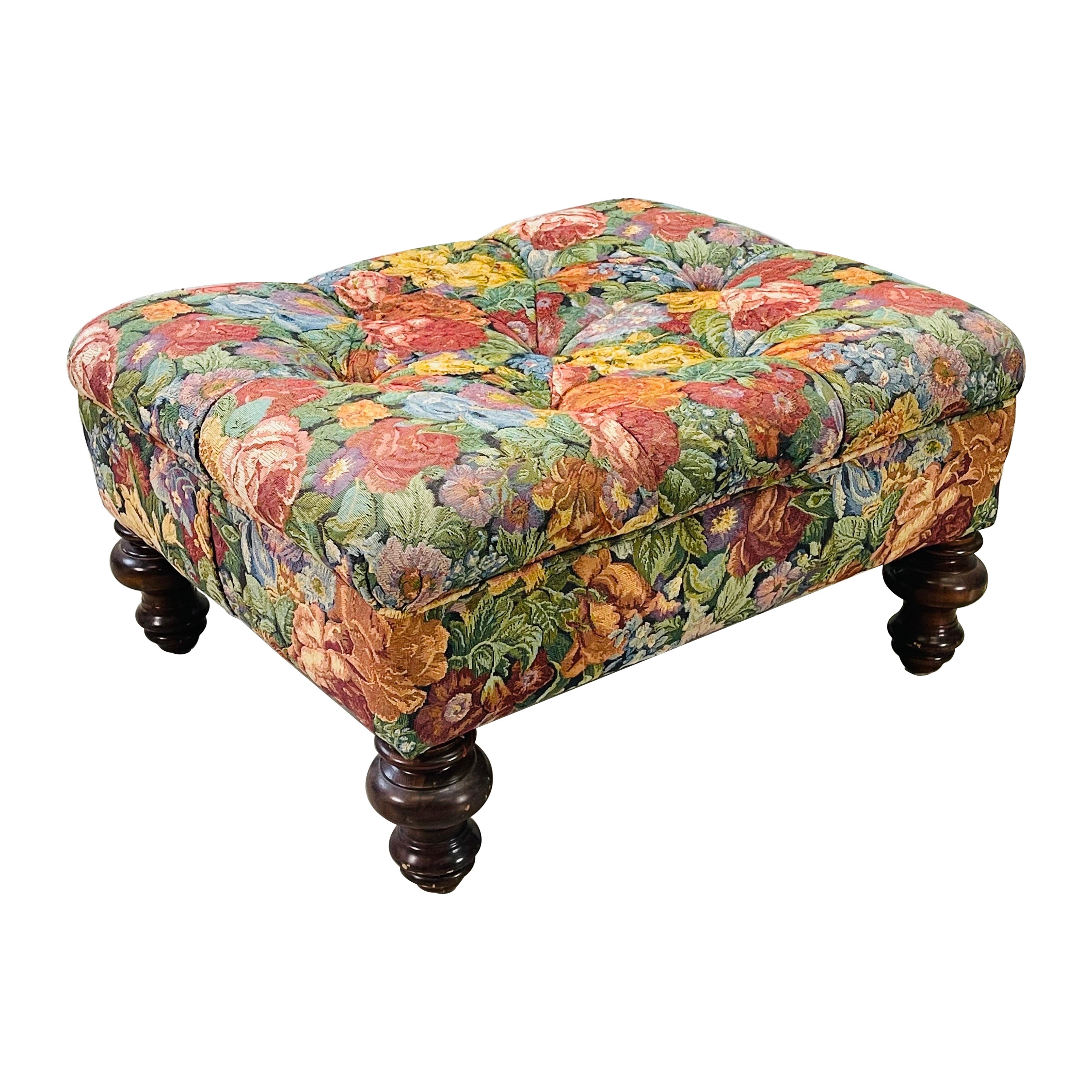 Vintage Rectangular Ottoman For Sale