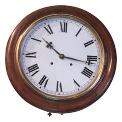 Large Antique Circular Two Train Striking Wall Clock