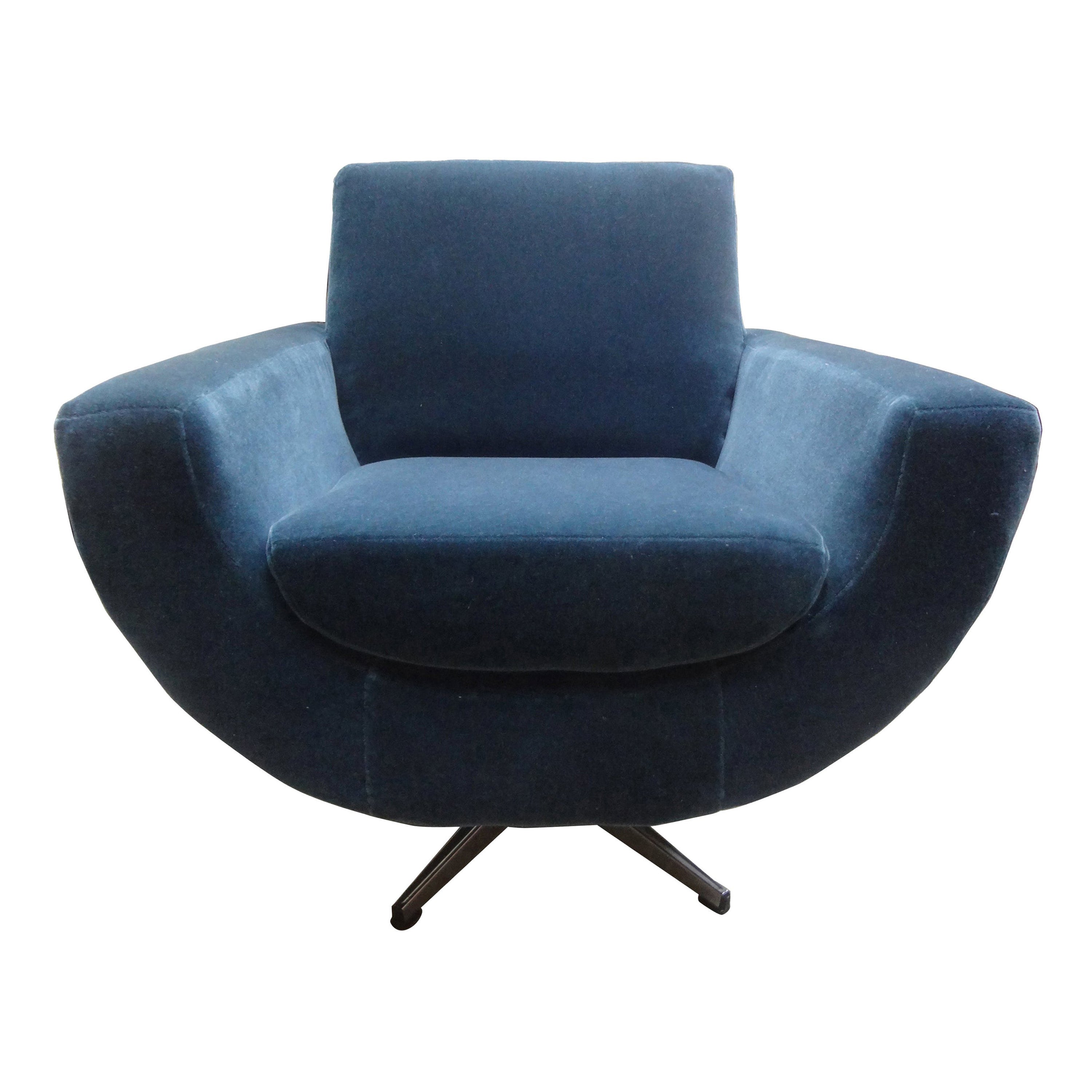 Mid-Century Modern Milo Baughman Style Swivel Chair