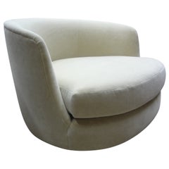 Circular Milo Baughman for Thayer Coggin Swivel Lounge Chair