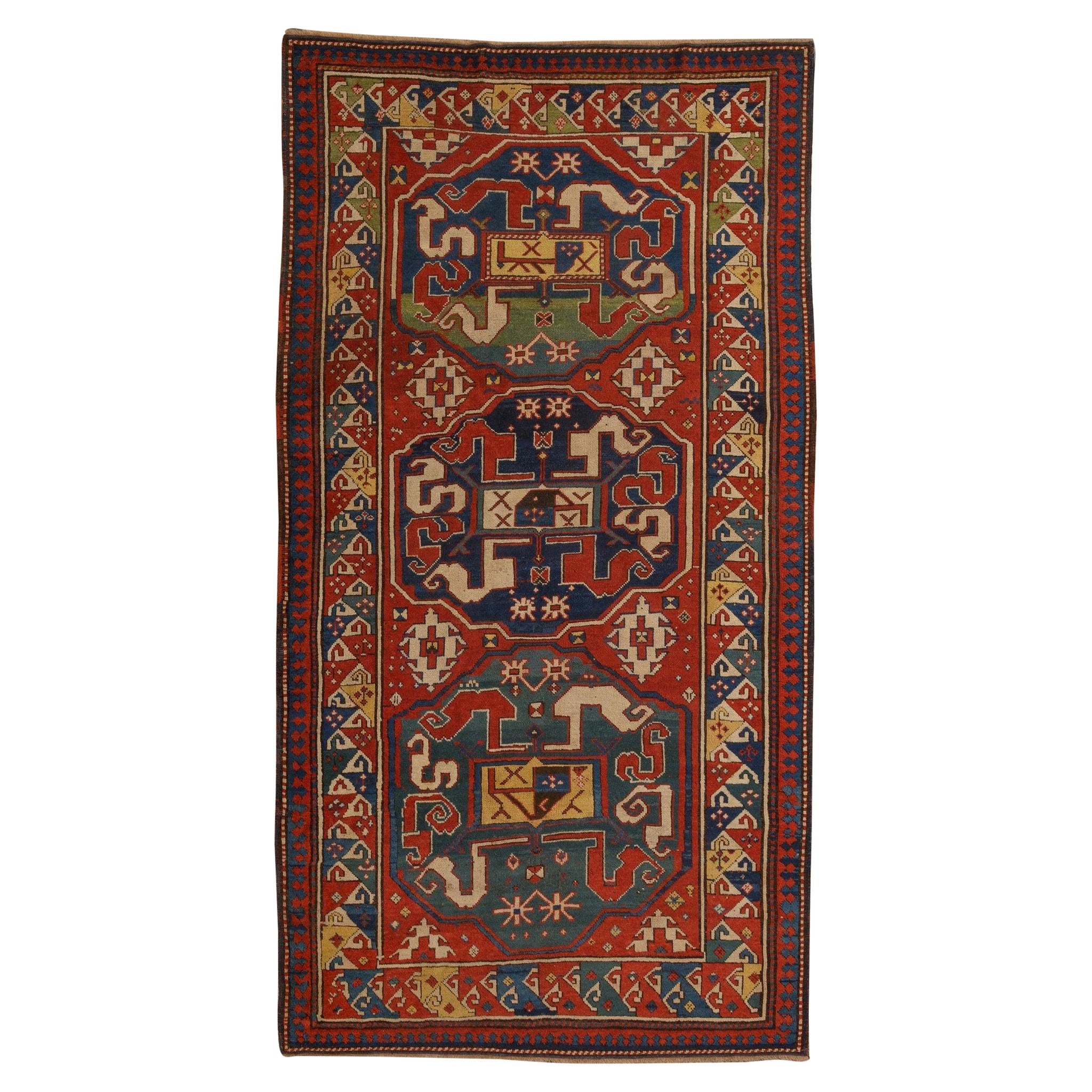  KAZAK Caucasian Carpet Cloudband for Collection For Sale