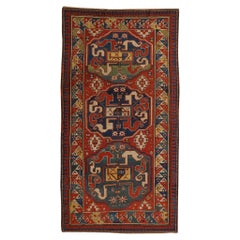 Antique  KAZAK Caucasian Carpet Cloudband for Collection