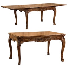 Antigua Mesa de Comedor Liegoise Luis XIV con Hoja Extensible