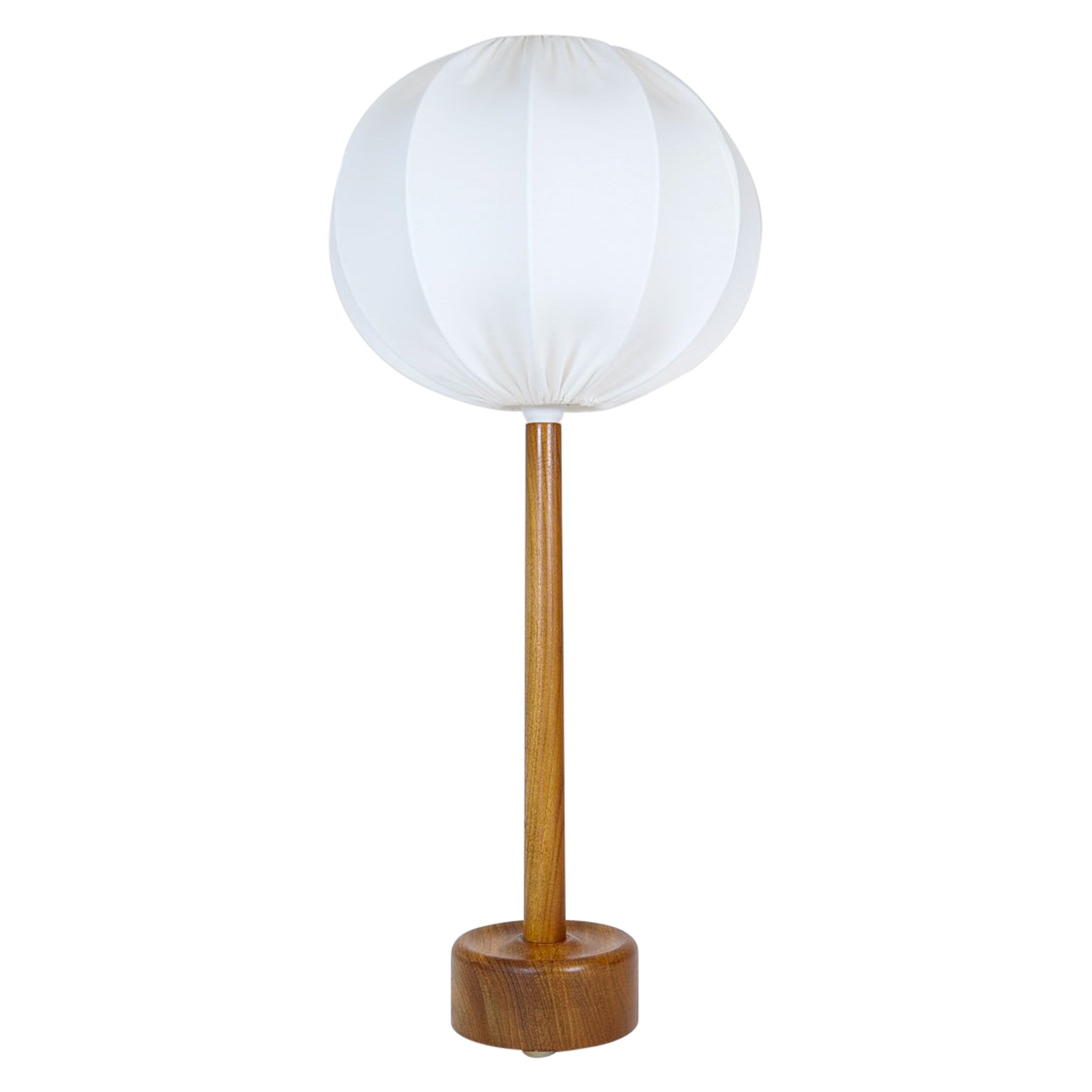 Midcentury Solid Teak Table Lamp 1960s Sweden