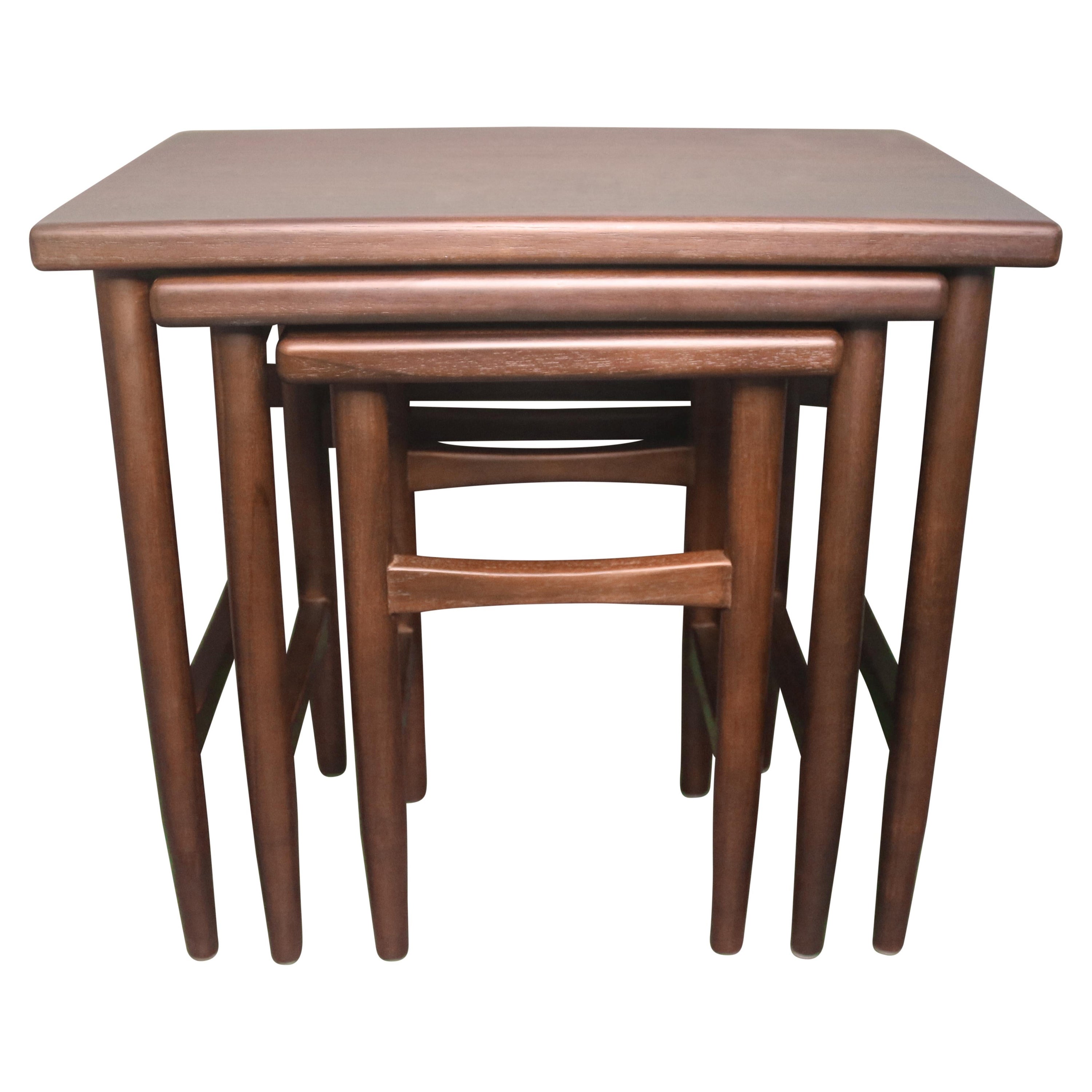 Russian Doll Nesting Tables in Walnut Brown For Sale