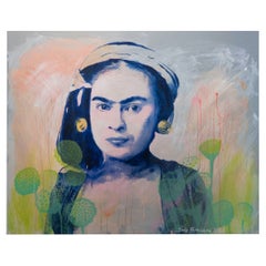 Modern Artwork of Frida Kahlo in Balinese Scenery on Aluminium Composite Panel