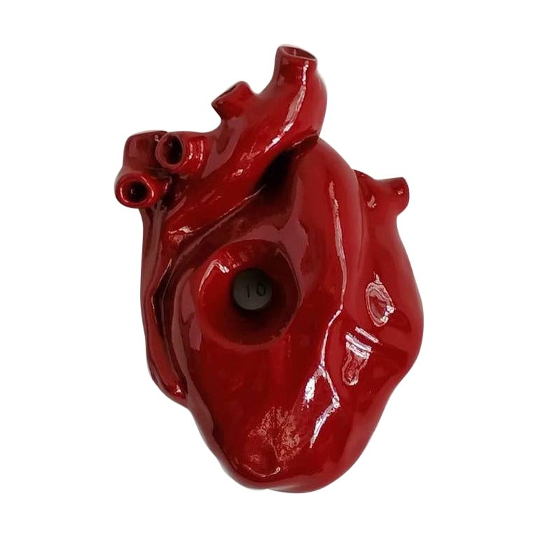Heart Shaped Red Hole, 2022, Handmade in Italy, Anatomical Heart, Design