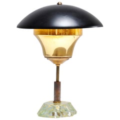 Mid-Century Table Lamp with Crystal Glass Base by Max Ingrand for Fontana Arte