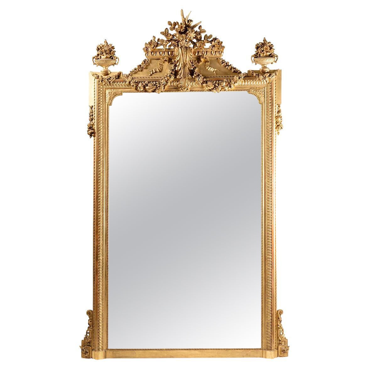 Fine Giltwood Mirror Louis XVI Style