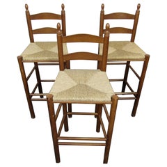 Set of Three Woven Papercord Stools