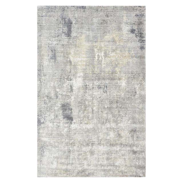 Contemporary Abstract Grey Silk Area Rug at 1stDibs | silk area rugs ...