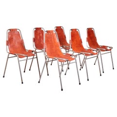 Set of Six Dalvera Chairs, Chosen by Charlotte Perriand for Les Arc