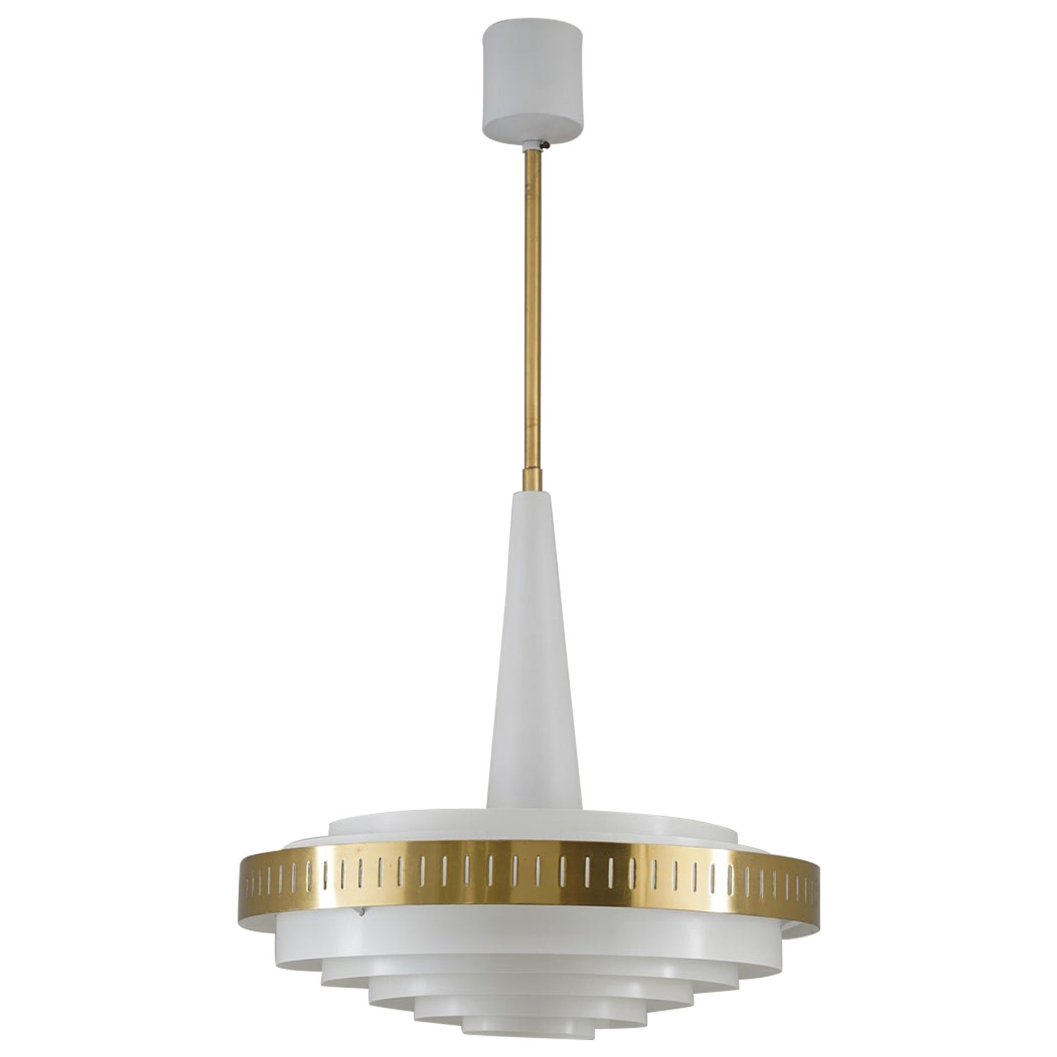 Mid-Century Swedish Pendant in Brass and Metal