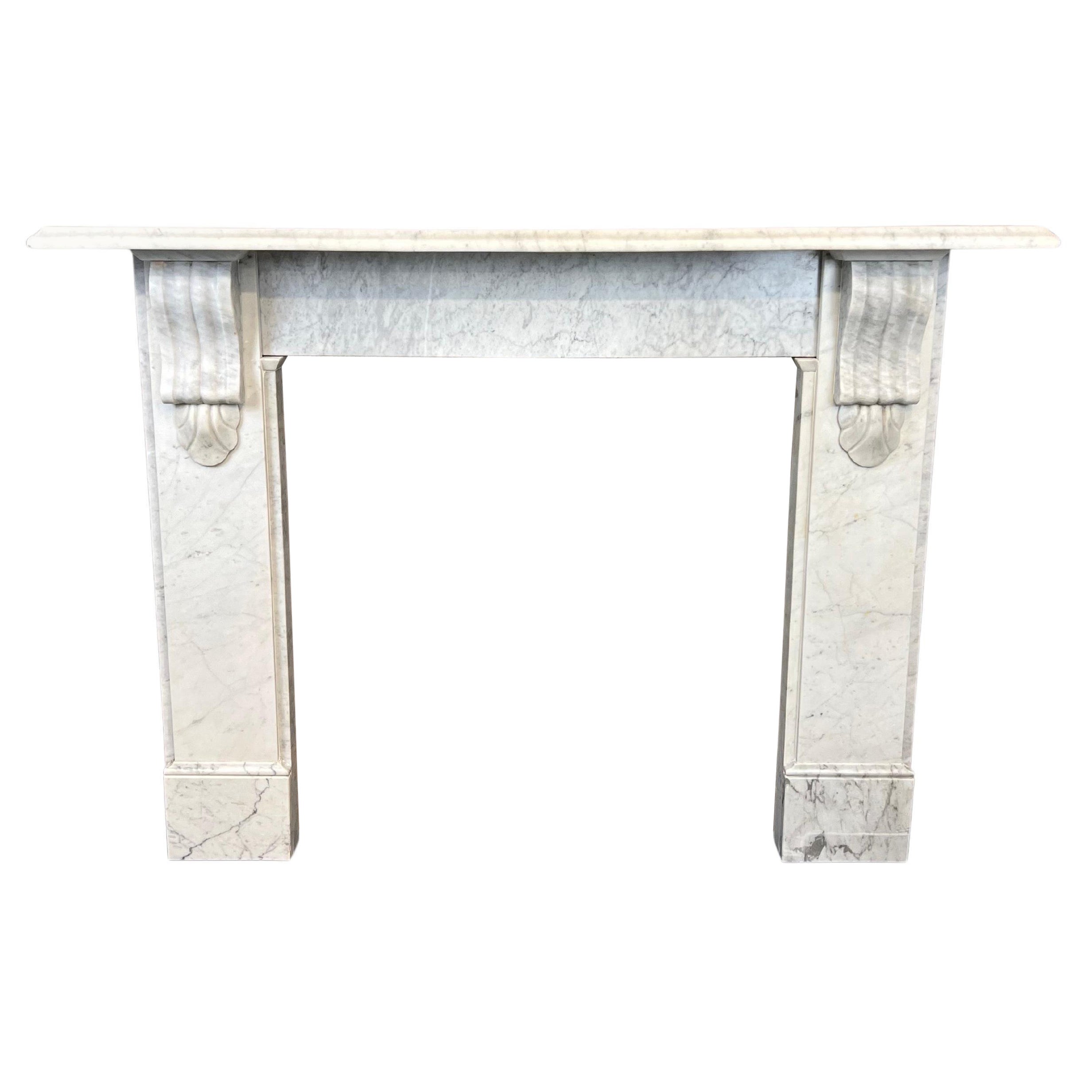 19th Century Victorian Carrara Marble Fireplace Mantlepiece