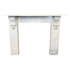 Antique 19th Century Victorian Carrara Marble Fireplace Mantlepiece