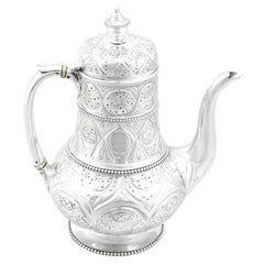 John Hunt & Robert Roskell Victorian Sterling Silver Coffee Pot