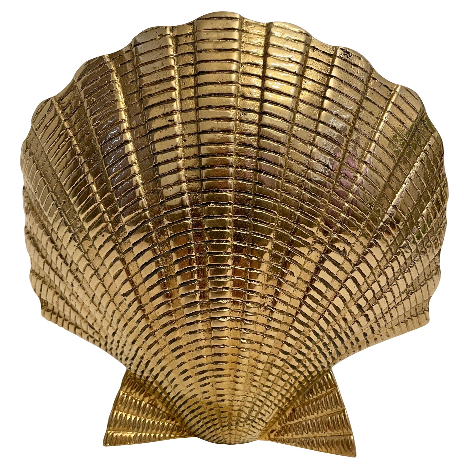Vintage Large Brass Seashell Dish or Bowl at 1stDibs