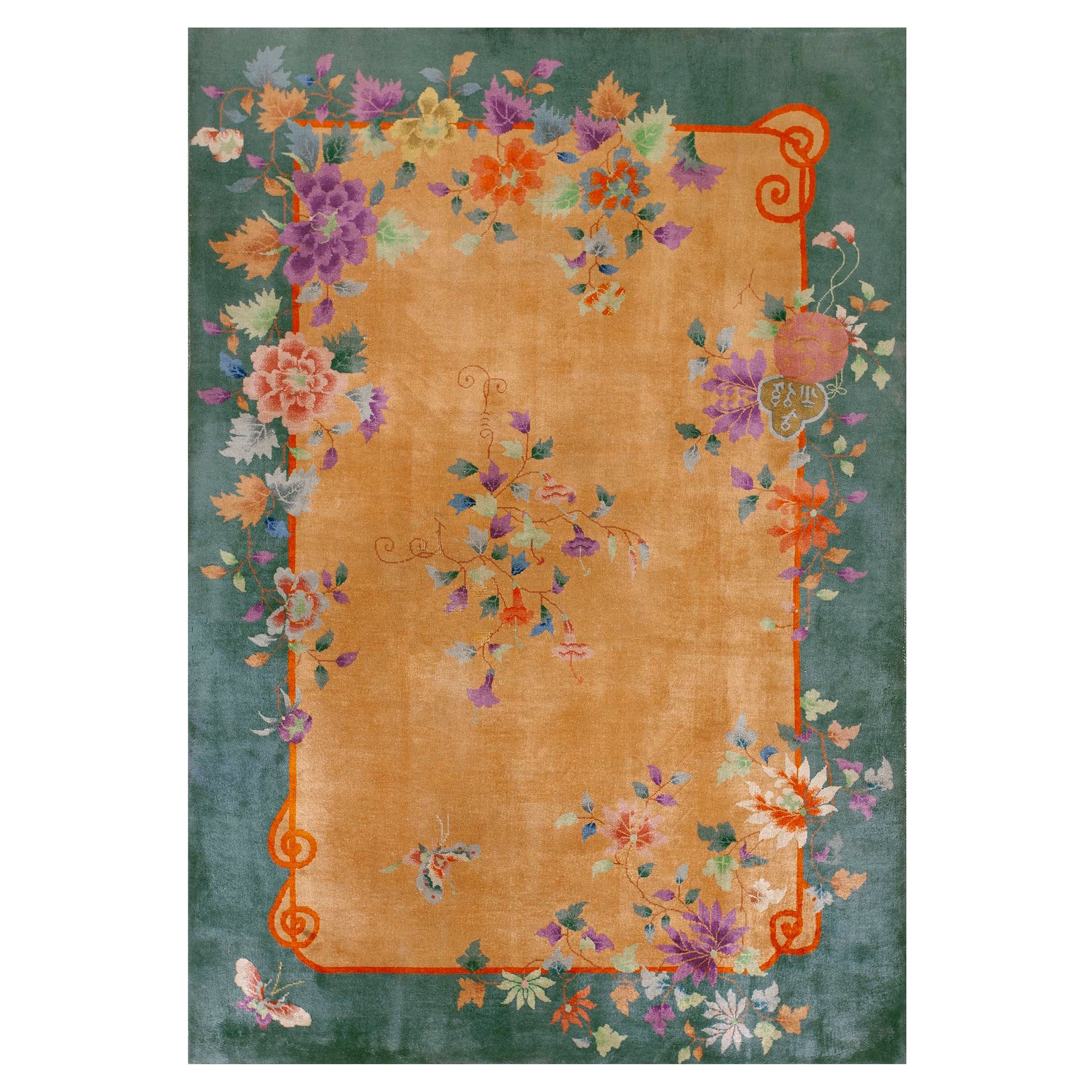 1920s Chinese Art Deco Carpet ( 5'10" x 8'3" - 178 x 252 ) For Sale