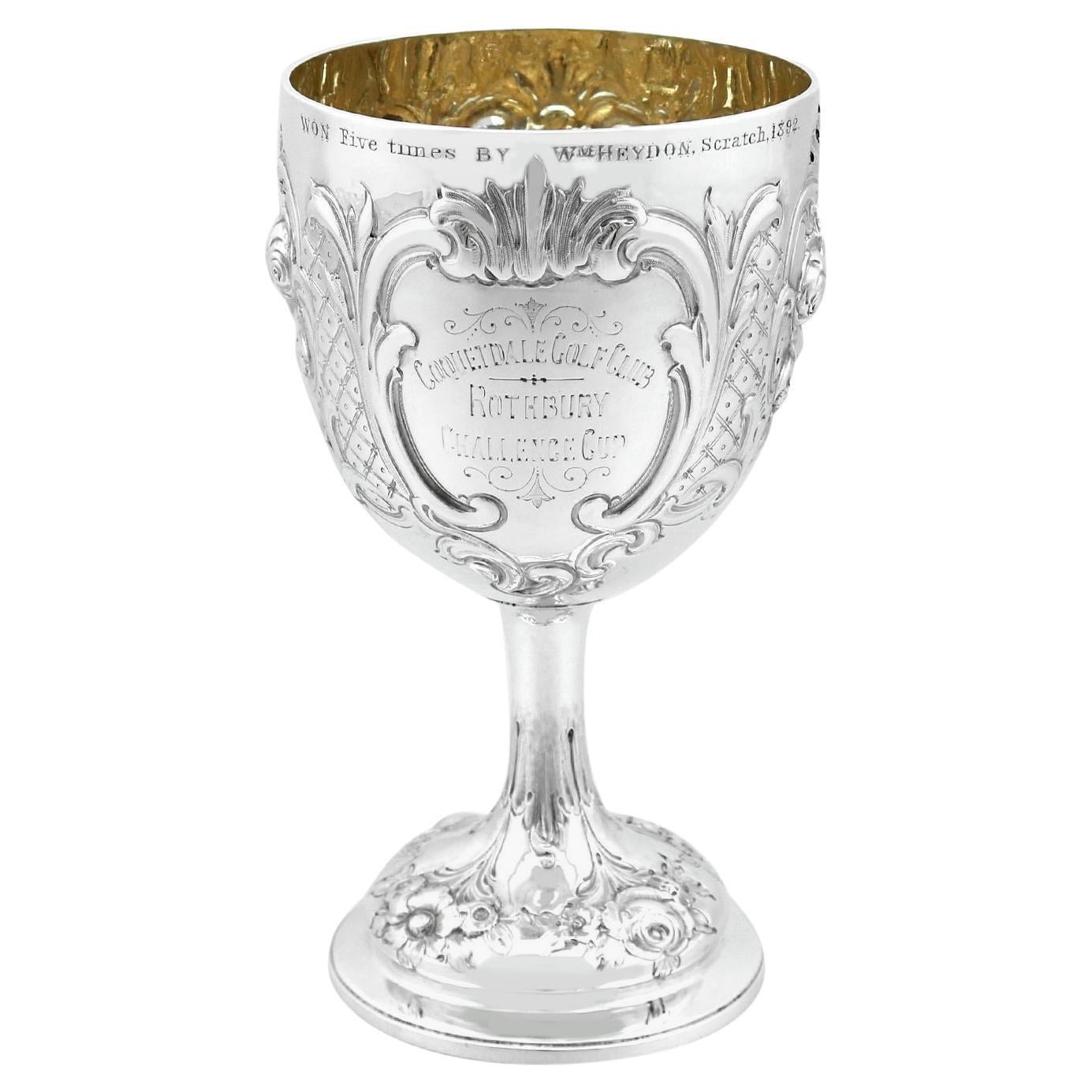 Antigua copa victoriana de plata de ley
